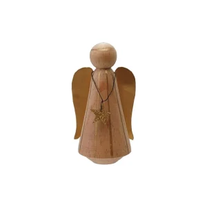 Creative Co-Op Wood Angel with Star