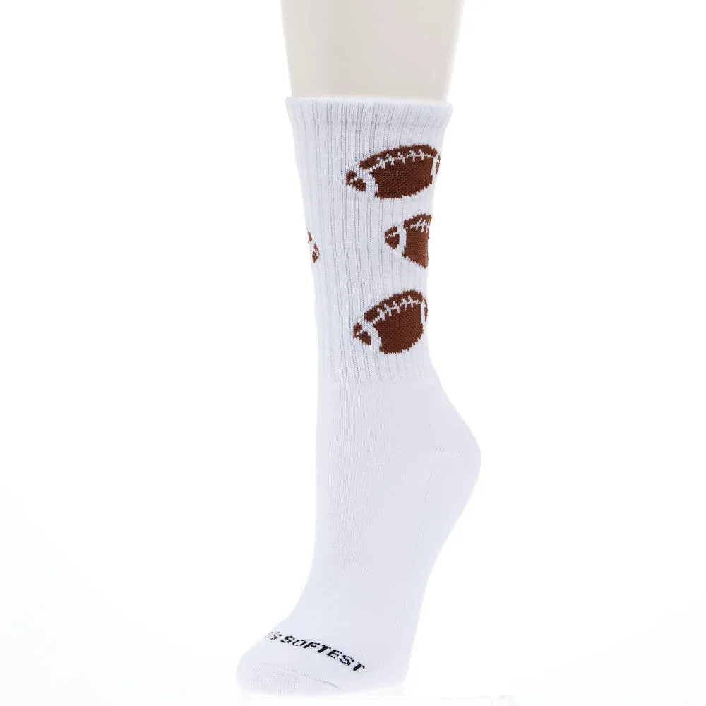 Crescent Sock Comapny Women`s Football Sport Mini White Crew Socks