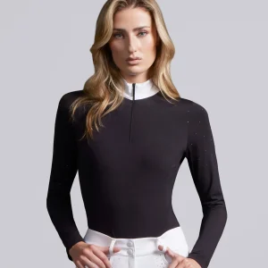 Cristalli Womens Long Sleeve Competition Shirt Black