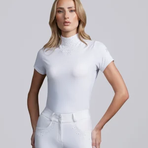 Cristalli Womens Short Sleeve Competition Shirt White