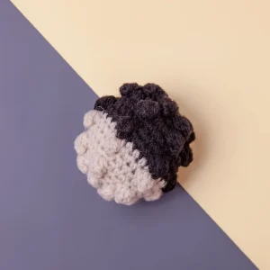 Crochet Ball Dog Toy in Black & Natural