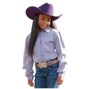 Cruel Denim Girls Lilac Pearl Snap Shirt