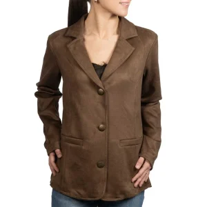 Cruel Denim Women's Brown Faux Suede Blazer