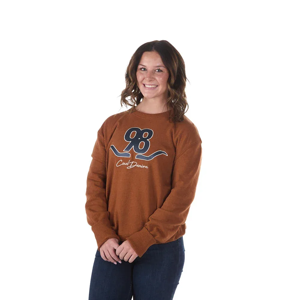 Cruel Denim Women's Brown Logo Applique Sweatshirt - Image 2