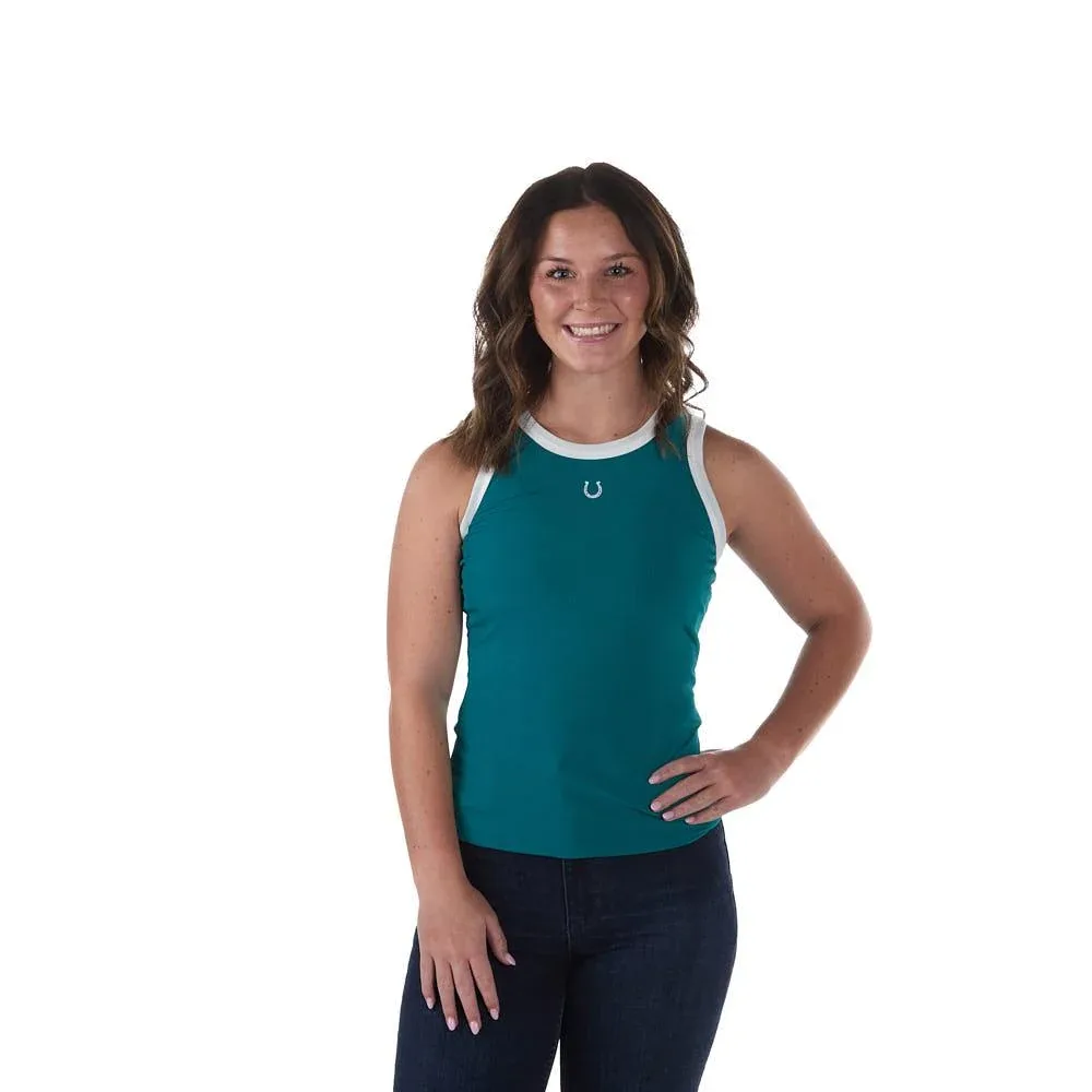 Cruel Denim Women's Teal Horseshoe Tank