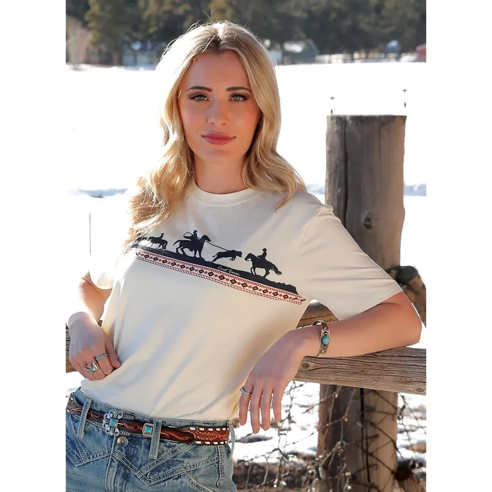Cruel Denim Women's White Roper Print Tee