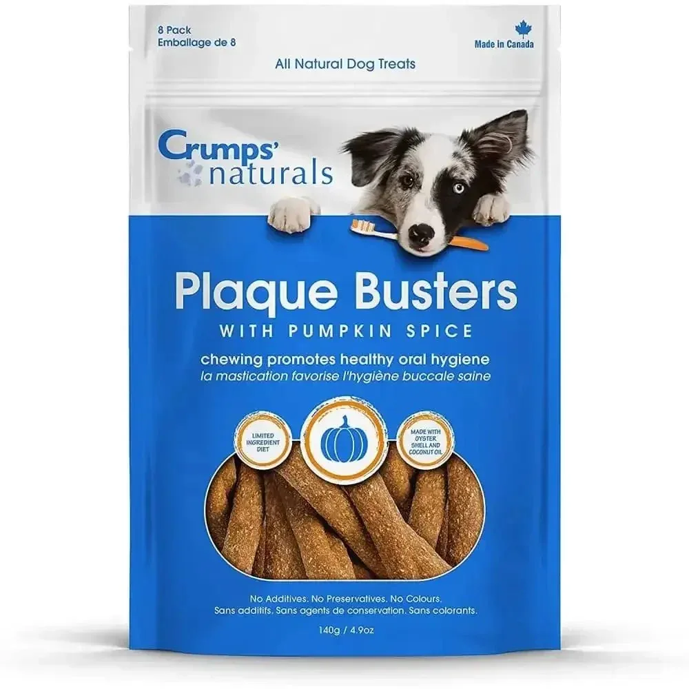 Crumps' Naturals Pumpkin Plaque Busters Dental Dog Treats