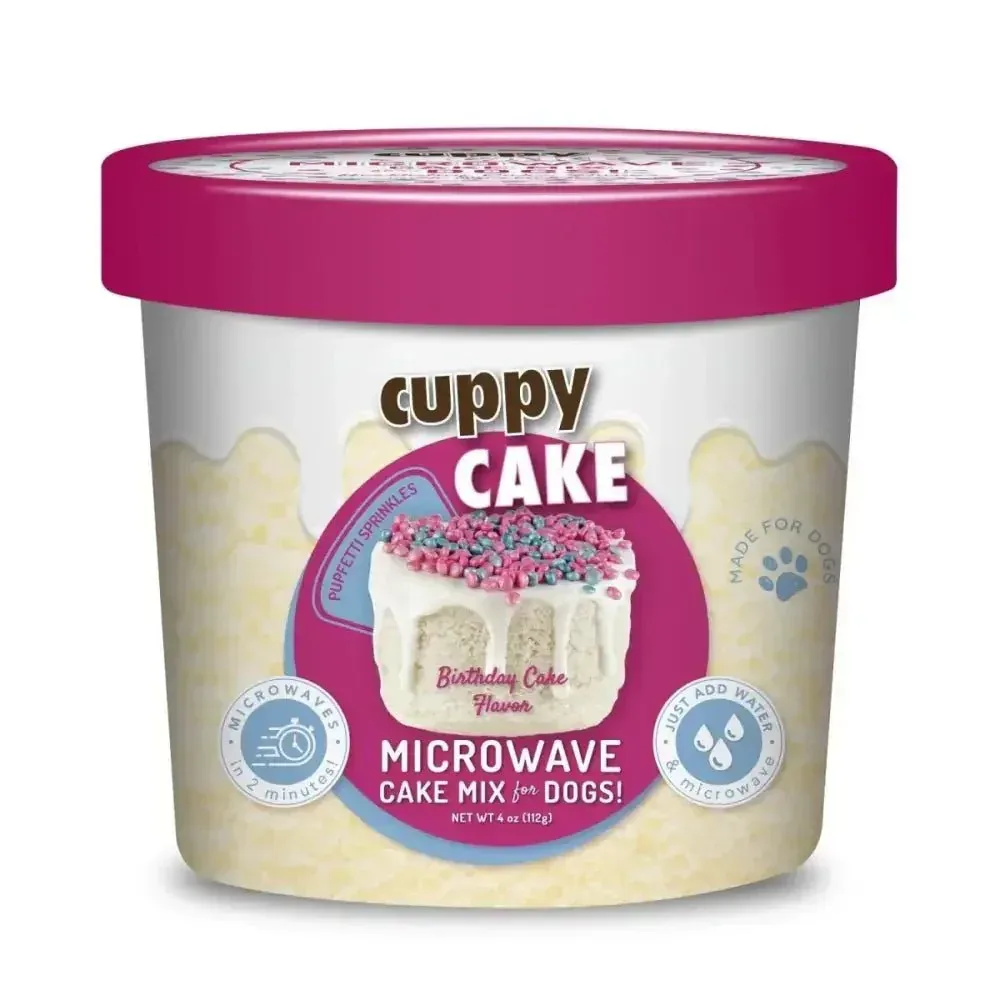Cuppy Cake Microwave Cake in A Cup for Dogs Birthday Cake Flavored with Pupfetti Sprinkles