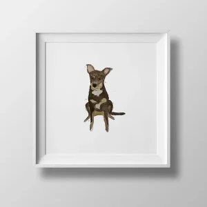 Custom Watercolor Pet Portrait (9" x 9")