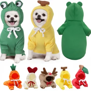 Cute Fruit Dog Clothes For Small Dogs Hoodies Winter Warm Fleece Pet Clothing Puppy Cat Costume Coat For