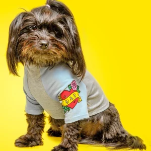 Dad Tattoo Dog Tee in Blue