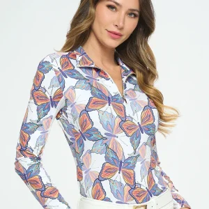 Dancing Equestrian Ladies’ Spring Butterfly Long-Sleeve Shirt