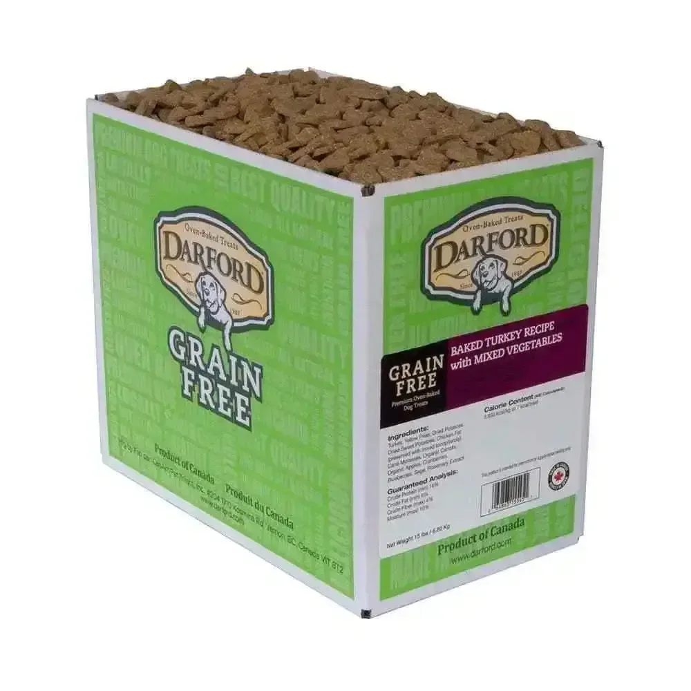 Darford® Grain Free Baked Turkey Recipe Minis with Mixed Vegetables Dog Treats 15 Lbs