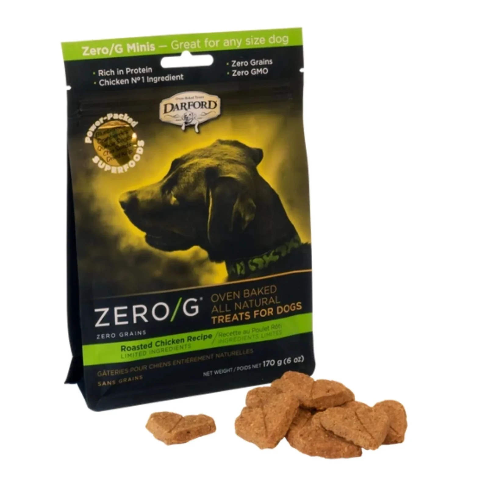 Darford Zero Grain Minis Oven Baked All Natural Treats Roasted Chicken 6oz.