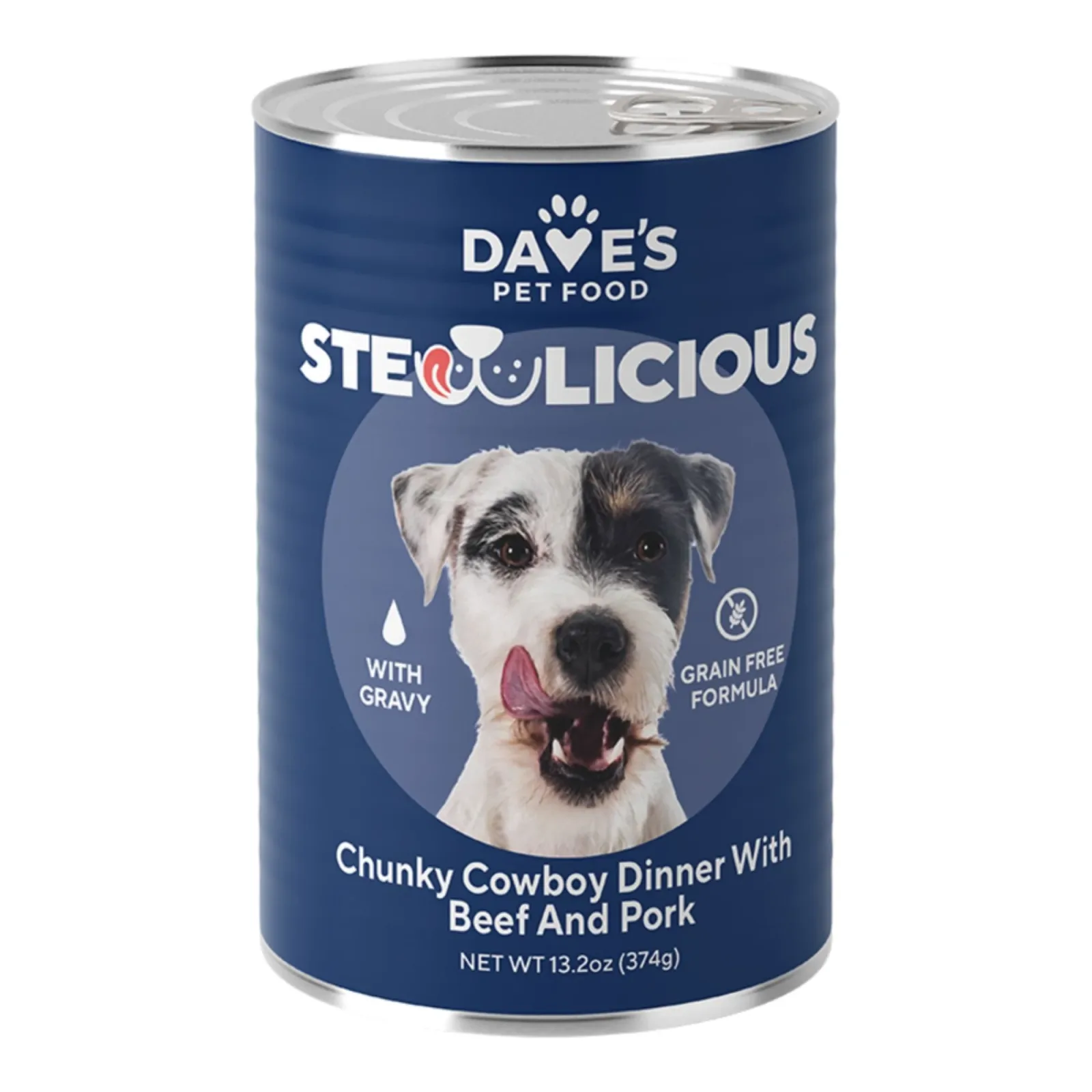 Dave's Dog Stewlicious Chunky Cowboy Dinner With Beef And Pork 13.2 oz. 12 ct