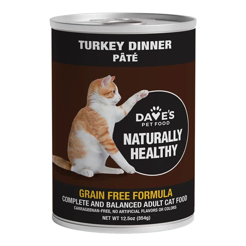 Dave's Naturally Healthy Cat Food; Turkey Formula 12.5oz. (Case of 12)