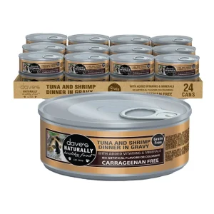 Dave's Pet Food Cat Naturally Healthy Tuna & Shrimp with Gravy, 5.5 oz Can