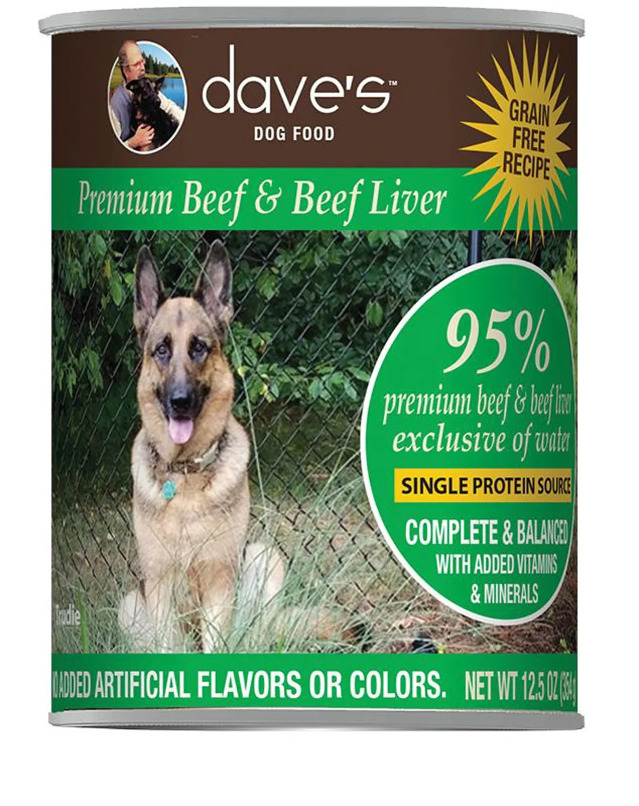 Dave's Pet Food Dog 95% Premium Meats Beef And Beef Liver 12.5oz. (Case of 12) - Image 2