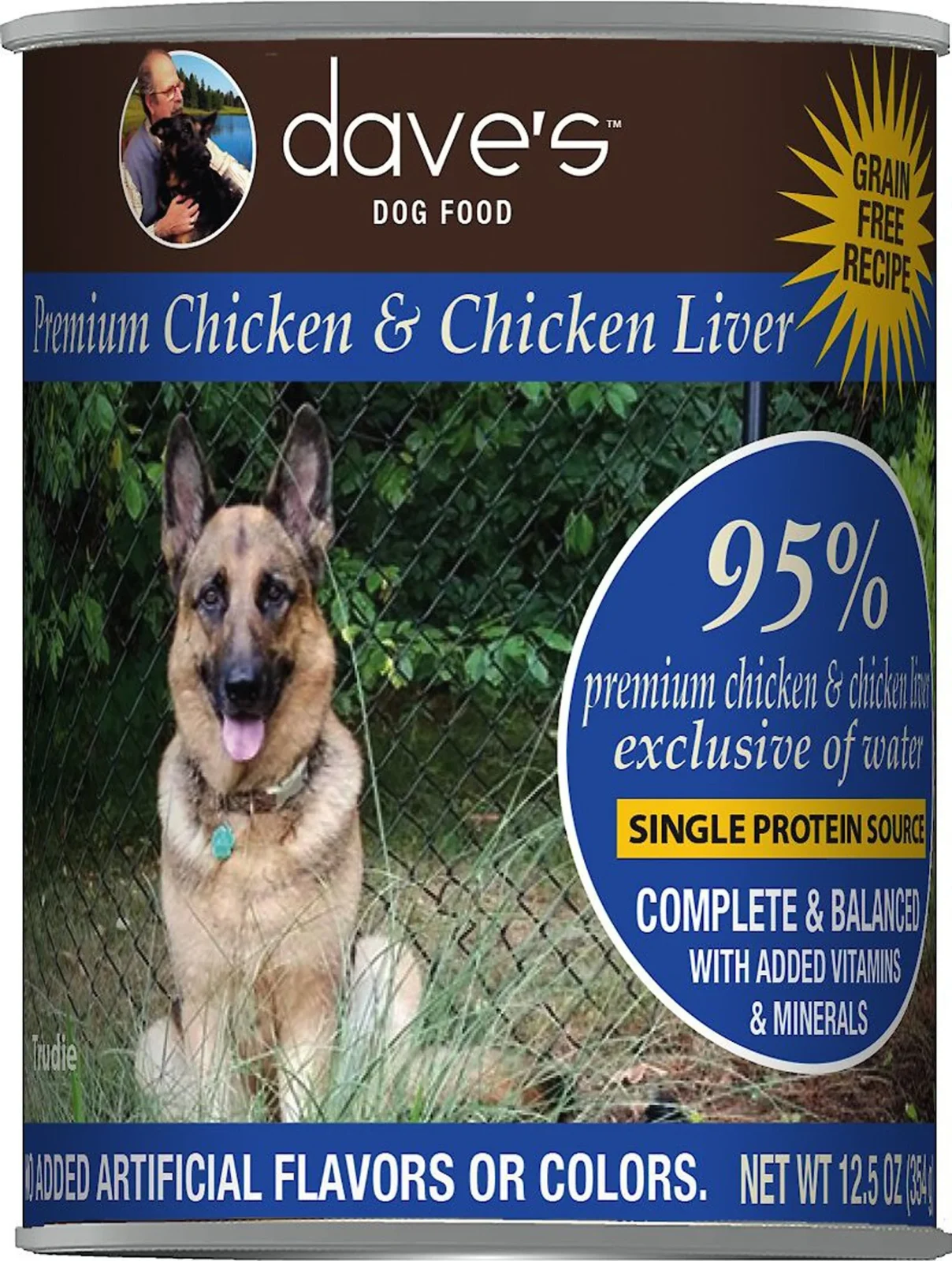 Dave's Pet Food Dog 95% Premium Meats Chicken And Chicken Liver 12.5oz. (Case of 12) - Image 2