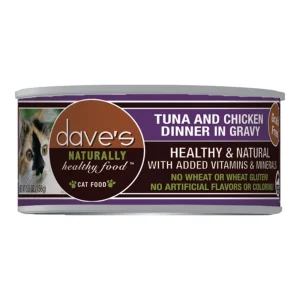 Dave's Pet Food Naturally Healthy Cat Tuna & Chicken in Gravy, 5.5 oz, Case of 12