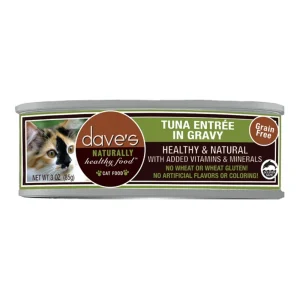 Dave's Pet Food Naturally Healthy Cat Tuna Entree in Gravy, 3 oz, Case of 12