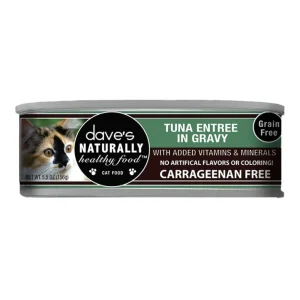 Dave's Pet Food Naturally Healthy Cat Tuna Entree in Gravy, 5.5 oz, Case of 12
