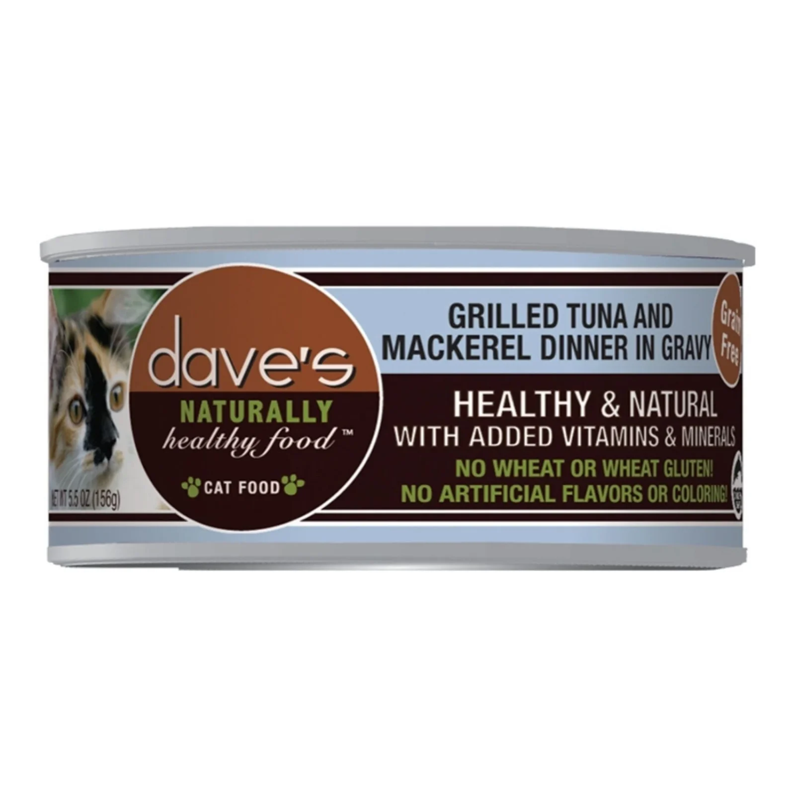 Dave's Pet Food Naturally Healthy Cat Tuna & Mackerel with Gravy, 5.5 oz, Case of 12