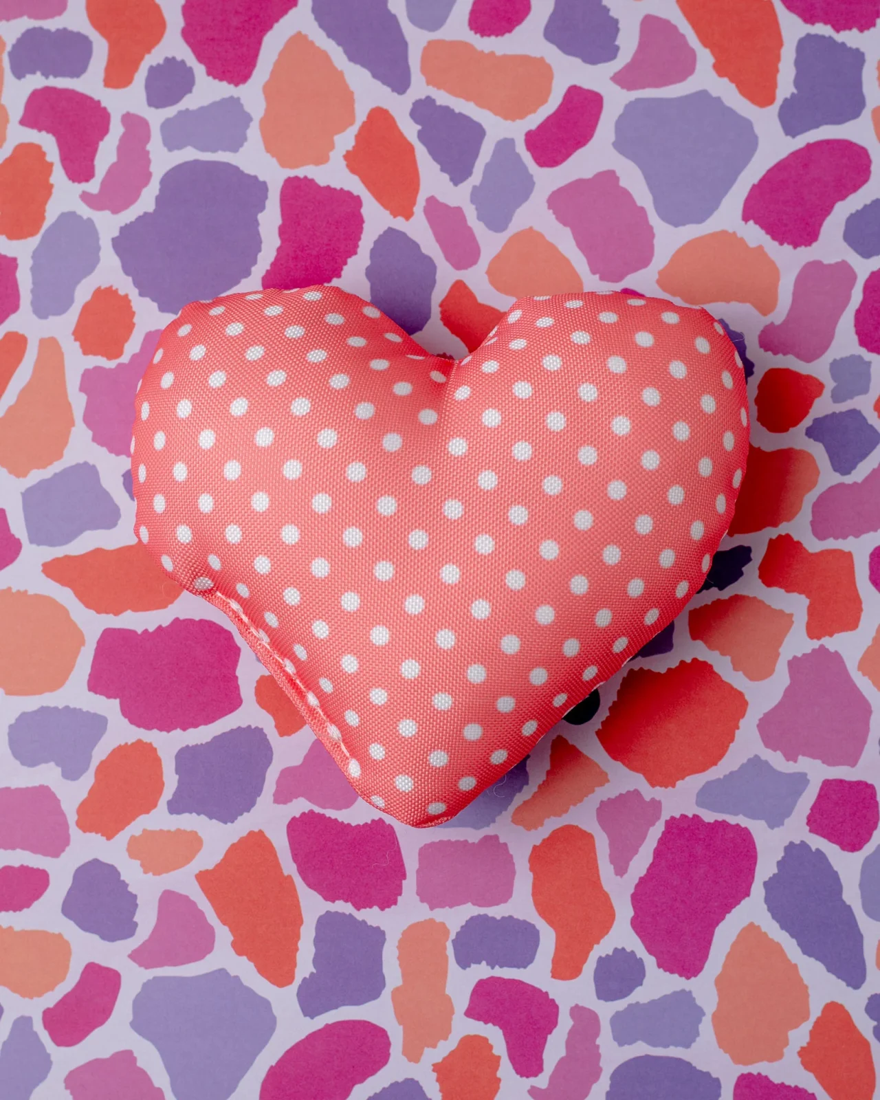 Dear & Dotty Heart-Shaped Dog Toys in Peach, Sunshine, or Lilac (Made in the USA) <>
