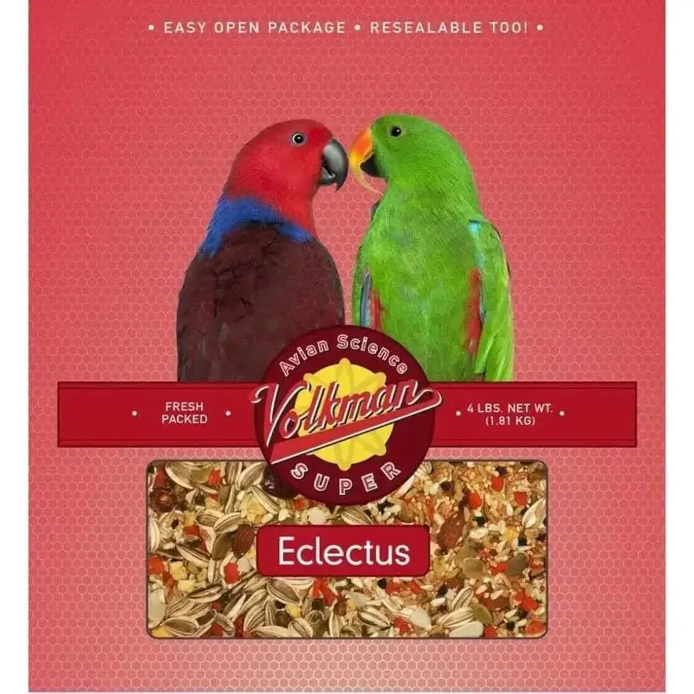Delicious Eclectus Parrot Bird Treats - Volkman Seed Company Avian Science Super Eclectus Food 4 lb