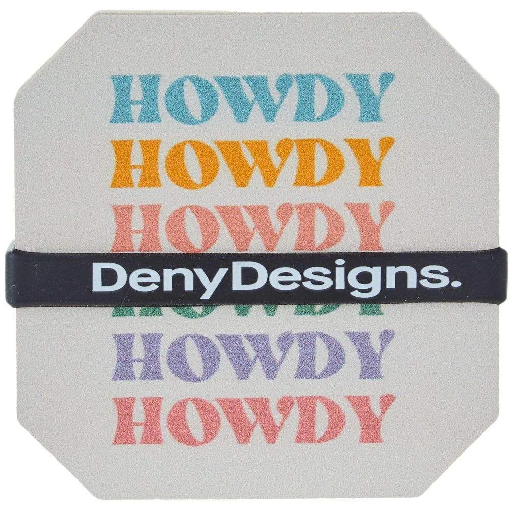 Deny Designs Colorful Howdy Coaster Set - Image 2