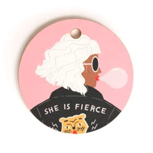 Deny Designs She Is Fierce Round Cutting Board