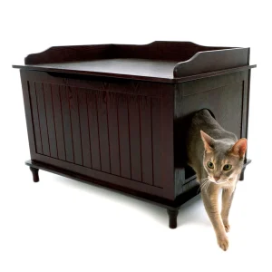 Designer Pet Products® Furniture Style Litter Box Enclosure, Wood Trunk For Litter Box Concealment