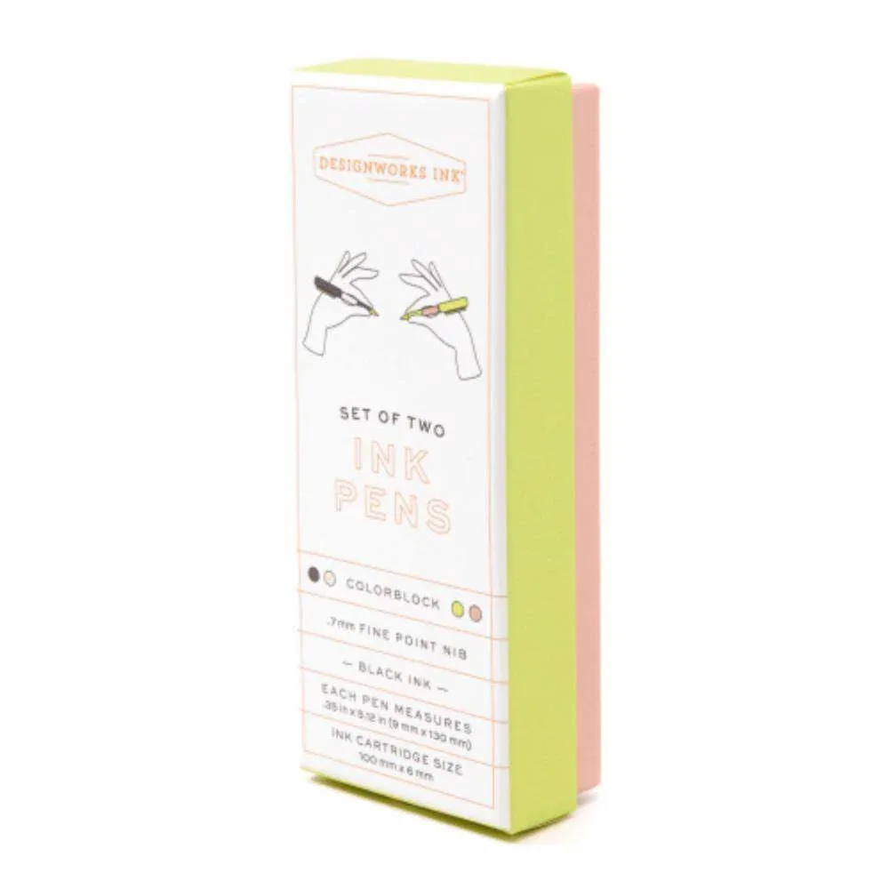 Designworks Ink Designwork 2 Set Colorblock Pen Set White Taupe