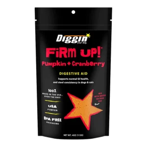 Diggin Your Dog Firm Up! Pumpkin + Cranberry Digestive Aid, Dog & Cat, 4oz
