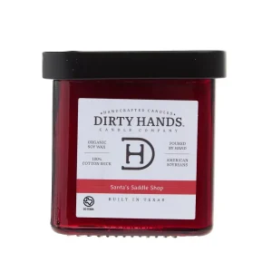 Dirty Hands Candle Company 9oz Santas Saddle Shop Square Candle