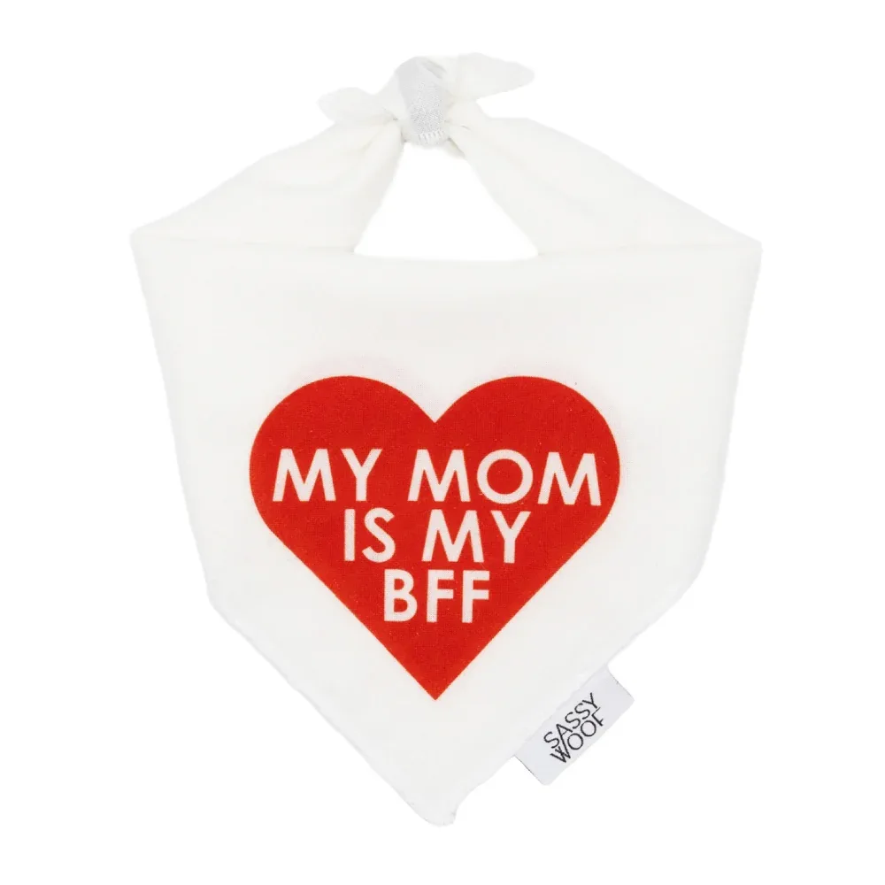 Dog Bandana - My Mom is my BFF (RED)