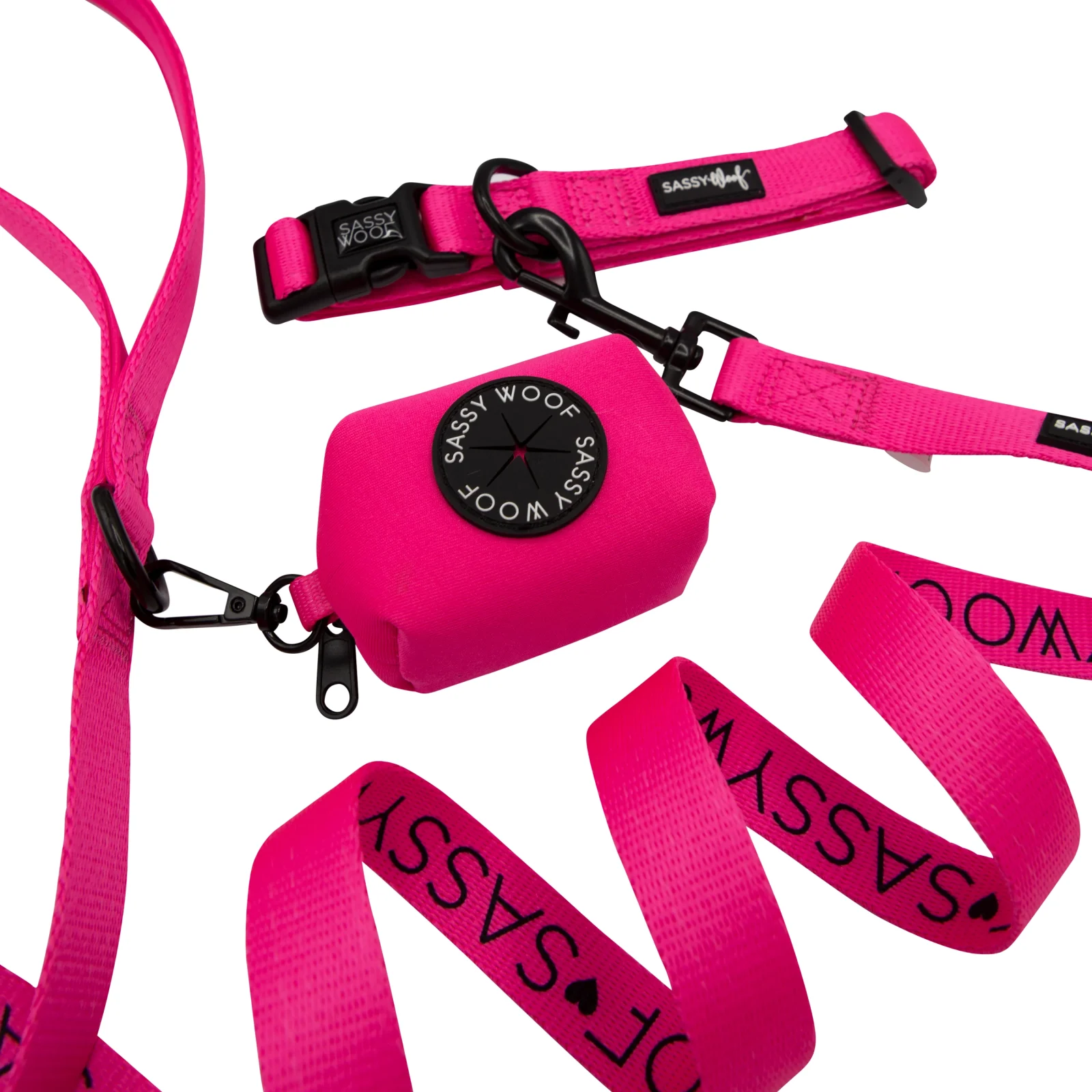 Dog Collar Three Piece Bundle - Neon Pink - Image 2