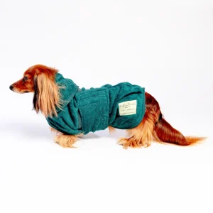 Dog Drying Coat in Bottle Green (Made in the UK) (CLEARANCE)