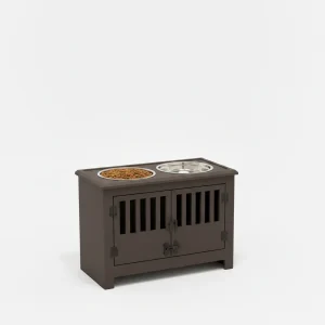 Dog Food Storage Cabinet with Bowls & Dog Feeding Station, Espresso