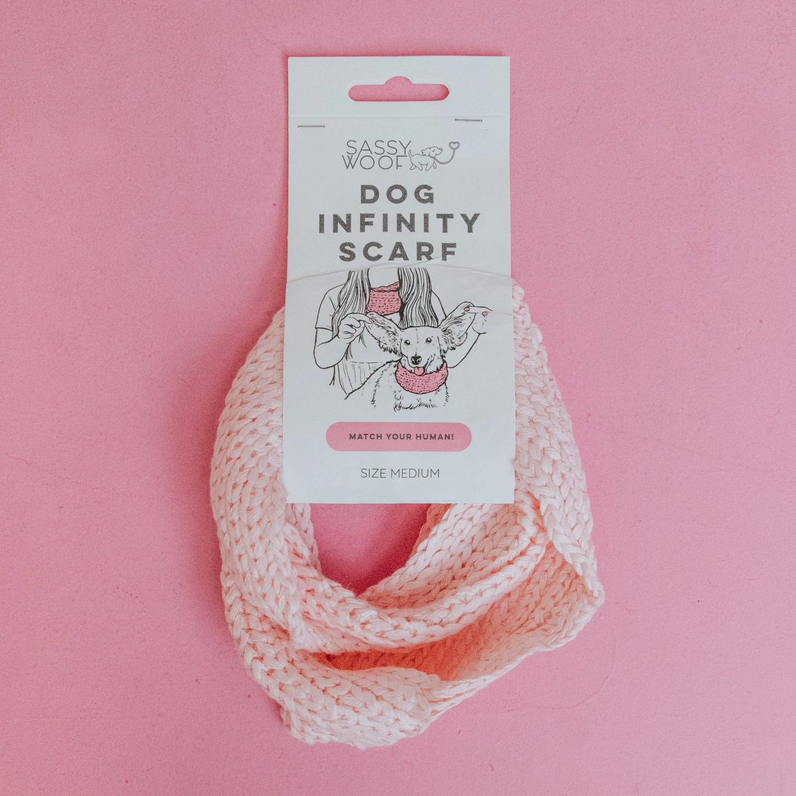 Dog Infinity Scarf - Pink