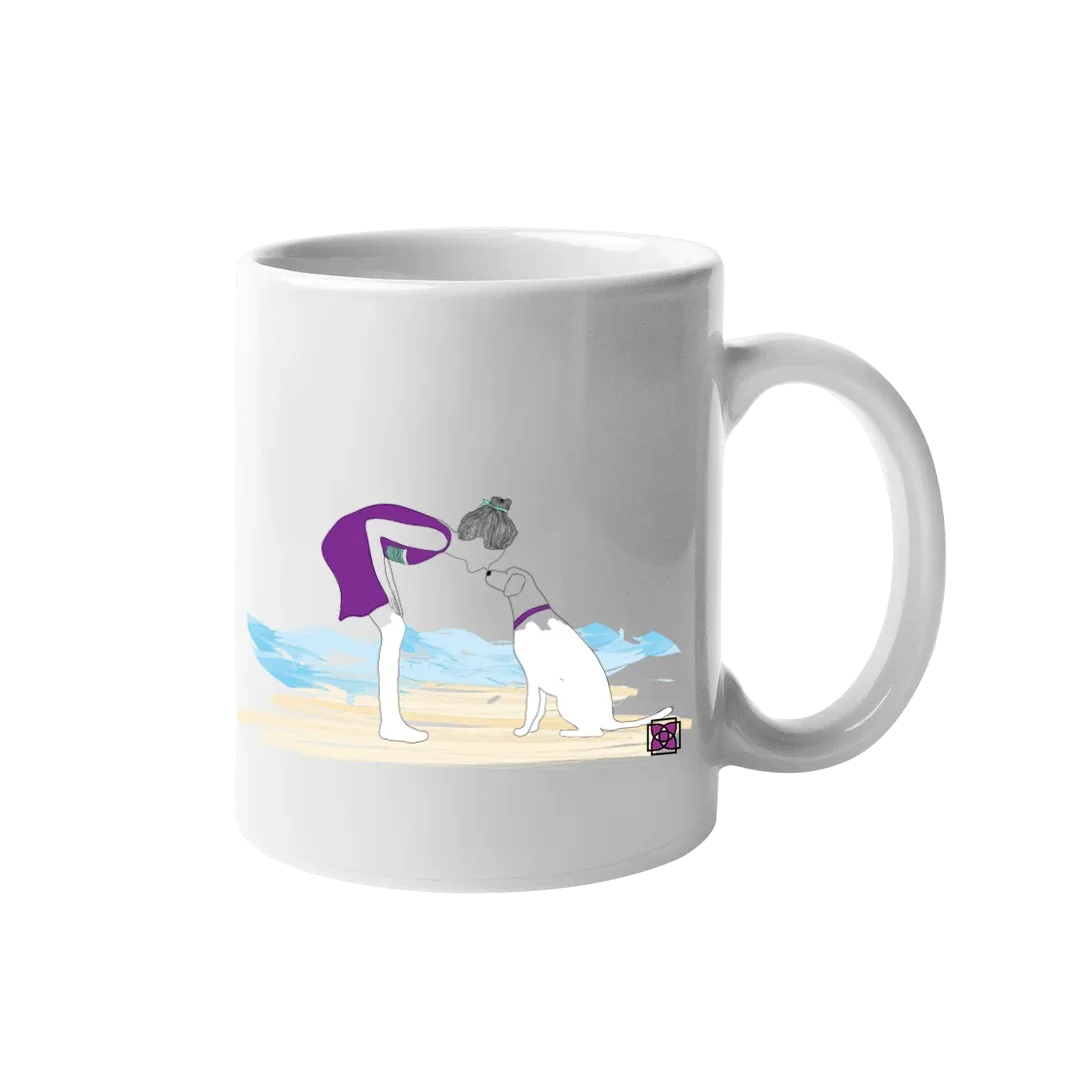 Dog On a Beach Mug by Dog Fashion Living
