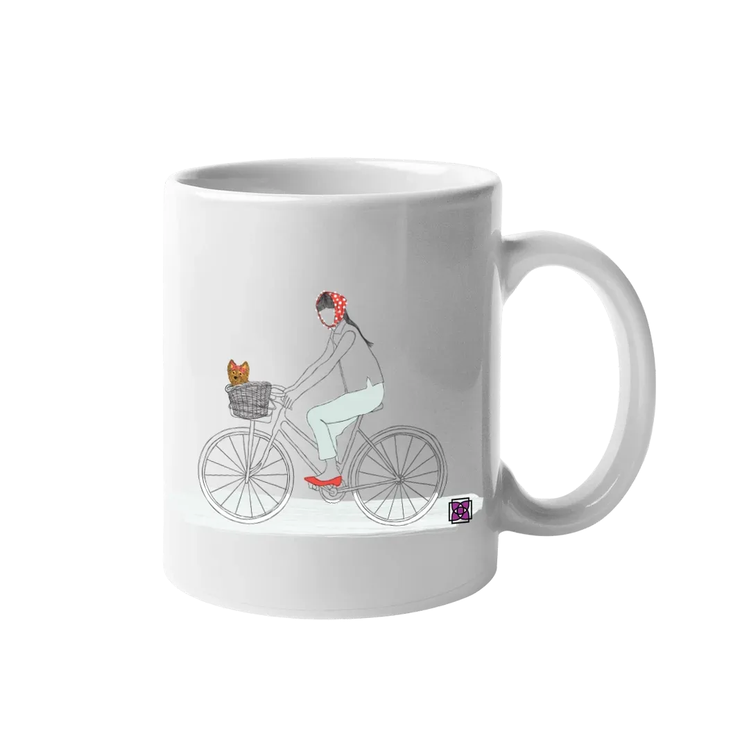 Dog On a Bike Mug by Dog Fashion Living