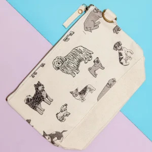 Dog Print All Purpose Pouch in Natural