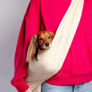 Dog Sling in Oatmeal Linen