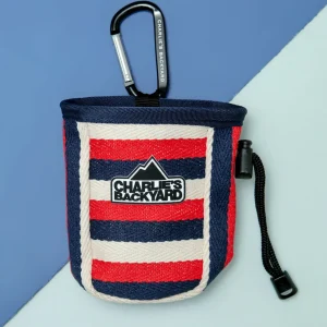 Dog Treat Bag in Navy Stripe