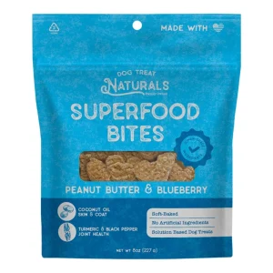 Dog Treat Naturals Superfood Bites, Peanut Butter & Blueberry, 8 oz