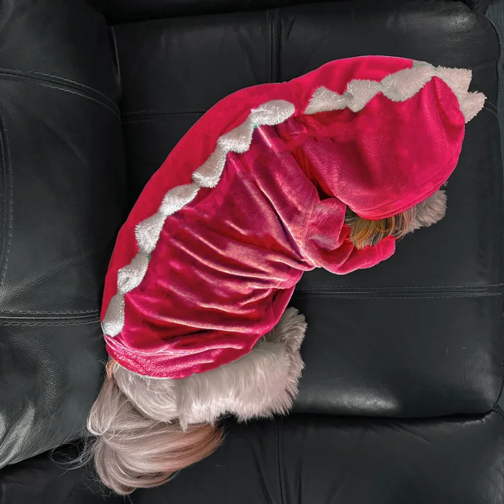 Dogobow Dino Hoodie for Dogs and Cats (Red) (Get a Bow Free)