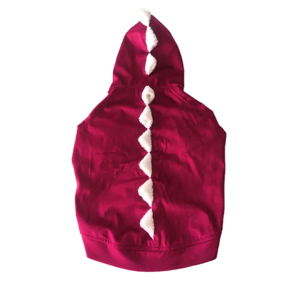 Dogobow Dino Hoodie for Dogs and Cats (Red) (Get a Bow Free) - Image 2