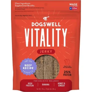 Dogswell Dog Vitality Jerky Grain Free Beef & Banana 10oz.