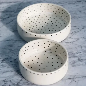 Dots Dog Bowl in Black + White (Dog & Co. Exclusive)